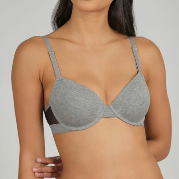NWT LIVELY All Day T Shirt Bra Heather Gray Size 32B - Picture 1 of 6